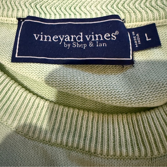 Vineyard Vines Garment-Dyed Cotton Long Sleeve Crewneck Sweater in Mint‎ Green L - Picture 5 of 9